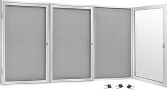 Image of Product. Front orientation. Bulletin Boards. Enclosed Bulletin Boards, 3 Windows.