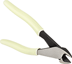 Image of Product. Glow-in-the-Dark Green Grip. Front orientation. Wire Cutters. High-Visibility Wire Cutters, Cushion Grip, Side Cutting Edge, Glow-in-the-Dark Green Grip.