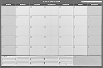 Image of Product. 30 and 60 Days (Front). Front orientation. Calendars. Wet Erase Calendar Sheets, For 30 Days.