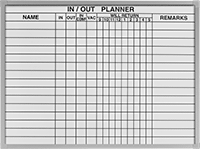 Image of Product. Front orientation. Whiteboards. Magnetic Attendance Whiteboards.