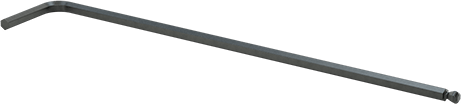 Image of Product. Front orientation. Black-Oxide Alloy Steel Easy-Align Ball-Tip L-Key, 2.5 mm Hex Drive Size, 4-9/16" Overall Length.