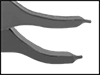 Image of Specification. 45° Angle Tips. Front orientation. ZoomedIn view. Contains Border. 45° Tip Angle. Fixed-Tip Retaining Ring Pliers Sets.