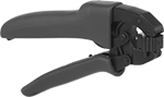 Image of Product. For Trapezoid Crimp. Front orientation. Wire and Cable Crimpers. Tight-Space Wire Ferrule Ratchet Crimpers, Self-Adjusting Crimping Slot, .