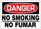 Image of Product. Front orientation. Signs. Hazardous Material Signs, Danger—No Smoking/No Fumar (English/Spanish).