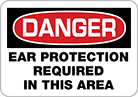 Image of Product. Front orientation. Signs. Personal Protective Equipment Signs, Danger—Ear Protection Required in This Area (English).