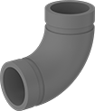 Image of Product. Front orientation. Pipe and Fittings. FM-Approved Medium-Pressure Iron and Steel Grooved-End Pipe Fittings, 90° Elbow Connectors, Grooved-End Clamp-On Male.