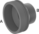 Image of Product. Grooved-End Clamp On Male × NPT Male. Front orientation. Contains Annotated. Pipe and Fittings. FM-Approved Medium-Pressure Iron and Steel Grooved-End Pipe Fittings, Straight Reducing Adapters, Clamp-On Fitting Connection, Threaded Fitting Connection, Grooved-End-Clamp-On Fitting Connection, Male.