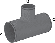 Image of Product. Grooved-End Clamp-On Male. Front orientation. Contains Annotated. Pipe and Fittings. FM-Approved Medium-Pressure Iron and Steel Grooved-End Pipe Fittings, Inline Tee Reducers, Grooved-End Clamp-On Male × Grooved-End Clamp-On Male × Grooved-End Clamp-On Male.