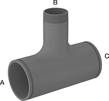 Image of Product. Grooved-End Clamp On Male × NPT Male × Grooved-End Clamp On Male. Front orientation. Contains Annotated. Pipe and Fittings. FM-Approved Medium-Pressure Iron and Steel Grooved-End Pipe Fittings, Inline Tee Reducing Adapters, Threaded Fitting Connection, Grooved-End-Clamp-On Fitting Connection, Clamp-On Fitting Connection, Male.