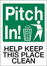 Image of Product. Front orientation. Signs. Housekeeping Signs, Pitch In—Help Keep This Place Clean (English).