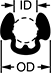 Image of Attribute. Front orientation. Contains Annotated. For Poodle Retaining Ring Style, Screwdriver Handle.