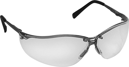 Image of Product. Front orientation. Wraparound Safety Glasses with Metal Frame.
