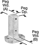 Image of Product. Front orientation. Contains Annotated. Sign Mounts. Sign Post Mounting Pegs.