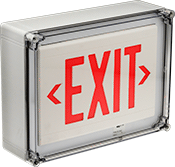 Image of Product. Front orientation. Signs. Washdown Backlit Exit Signs.
