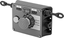 Image of Product. Front orientation. Emergency Stop Switches. Cable-Pull-Actuator Emergency Stop Switches with Restart Switch, 2 Directions.