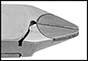 Image of Specification. Front orientation. ZoomedIn view. Contains Border. Tapered Head. Wire Cutters with Carbide Blades.