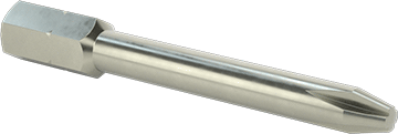 Image of Product. Front orientation. Tight-Clearance #2 Phillips Bit, 1.5" Shaft Length.