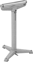 Image of Product. Style E. Front orientation. Material Support Stands. Roller Support, Pedestal Stand, Style E.