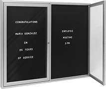 Image of Product. Front orientation. Letter Boards. Enclosed Letter Boards, 2 Windows.