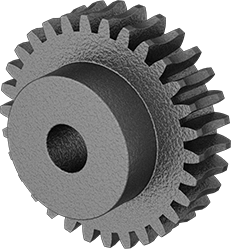 Image of Product. Front orientation. Metal Worm Gear, Cast Iron, 1.5 Module, 30:1 Speed Ratio.