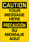 Image of Product. Front orientation. Signs. Made-to-Order Accident Prevention Signs, Caution/Precaucion—Made-to-Order (English/Spanish).