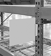 Image of ProductInUse. Front orientation. Sign Holders. Grip-Style Flange-Mount Sign Holders.