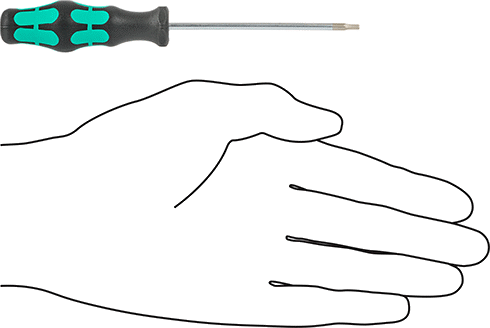 Image of Product. Side1 orientation. Contains SizingReference. Hex Screwdriver, 2 mm Drive Size.