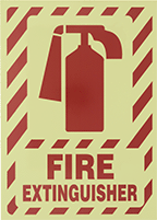 Image of Product. Fire Extinguisher
(English)—Glow-in-the-Dark
Green with Red Message. Front orientation. Signs. Glow-in-the-Dark Fire Equipment Signs, Fire Extinguisher (English)—Glow-in-the-Dark Green with Red Message.
