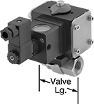Image of Product. Front orientation. Contains Annotated. Air-Actuated On/Off Valves. High-Flow Air-Driven On/Off Valves, Direct Actuator Mount with DIN B Connection—IP65.