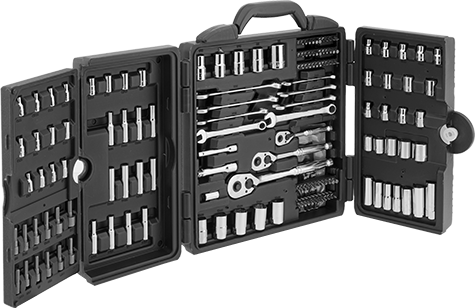 Image of Product. Front orientation. Economy Socket and Wrench Set, 170 Pieces.