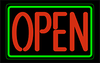 Image of Product. Front orientation. Signs. Security and Admittance Signs, Open (English).