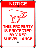 Image of Product. Front orientation. Signs. Illustrated Restricted Area Signs, Notice—This Property Is Protected by Video Surveillance (English).