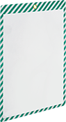 Image of Product. Green/White Edge. Front orientation. Document Protectors. Expandable Document Protectors.