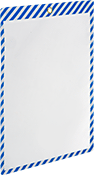 Image of Product. Blue/White Edge. Front orientation. Document Protectors. Expandable Document Protectors.
