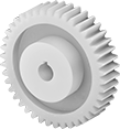 Image of Product. Front orientation. Spur Gears. Plastic Spur Gears, 14 1/2° Pressure Angle, Keyed Bore.