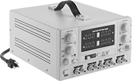 Image of Product. Front orientation. Power Supplies. Ultra-Low-Noise Bench-Mount Power Supplies, With 4 Output Power Connections—Digital Display.