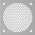 Image of Product. Front orientation. Fan Guards. Shielded Equipment-Cooling Fan Guards, For Square Fans, Honeycomb.