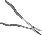 Image of Product. Front orientation. Long-Nose Pliers. Extended-Reach Long-Nose Pliers, Standard Nose with Flat Jaw, Cushion Grip.