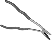 Image of Product. Front orientation. Long-Nose Pliers. Extended-Reach Long-Nose Pliers, Standard Nose with Flat Jaw–30° Head Angle, Cushion Grip.
