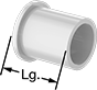 Image of Product. Front orientation. Contains Annotated. Flanged Sleeve Bearings. Dry-Running Flanged Sleeve Bearings.