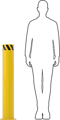 Image of Product. Side1 orientation. Contains SizingReference. Bollard, Closed Top with Band, 42" High.