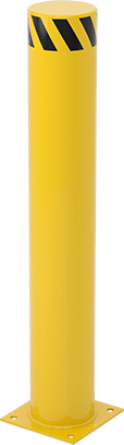 Image of Product. Front orientation. Bollard, Closed Top with Band, 42" High.