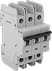 Image of Product. Front orientation. Circuit Breakers. DIN-Rail Mount Branch Circuit Breakers, 3 Poles—Toggle-Switch Style.