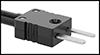 Image of Specification. Flat-Pin Mini Connector. Front orientation. ZoomedIn view. Contains Border. Flat-Pin Mini Thermocouple Connector. Thermocouple Probes with Armored Cable for Air and Surfaces , Probes with Cable.