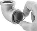 Image of ProductInUse. Front orientation. Protective Plugs. Pull-Tab-Release Hollow Plugs.