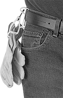 Image of ProductInUse. Front orientation. Glove Clips. Glove Clips, Slide On.