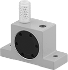 Image of Product. Style 5. Front orientation. Vibrators. Energy-Saving Air-Powered Vibrators for Dry Materials, Base Mounting Hole with Top Inlet, Aluminum Body, Style 5.