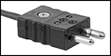 Image of Specification. Round-Pin Connector. Front orientation. ZoomedIn view. Contains Border. Round-Pin Thermocouple Connector. Bolt-On Thermocouple Probes for Surfaces , Probes with Cable.