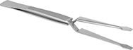 Image of Product. Front orientation. Tweezers. Squeeze-to-Open Tweezers, Standard Trapezoidal Tips and Knurled-Head-Grip.