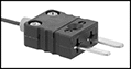 Image of Specification. Flat-Pin Mini Connector. Front orientation. ZoomedIn view. Contains Border. Flat-Pin Mini Thermocouple Connector Connection. Thermocouple Probes for Pipe, Tube, and Hose .
